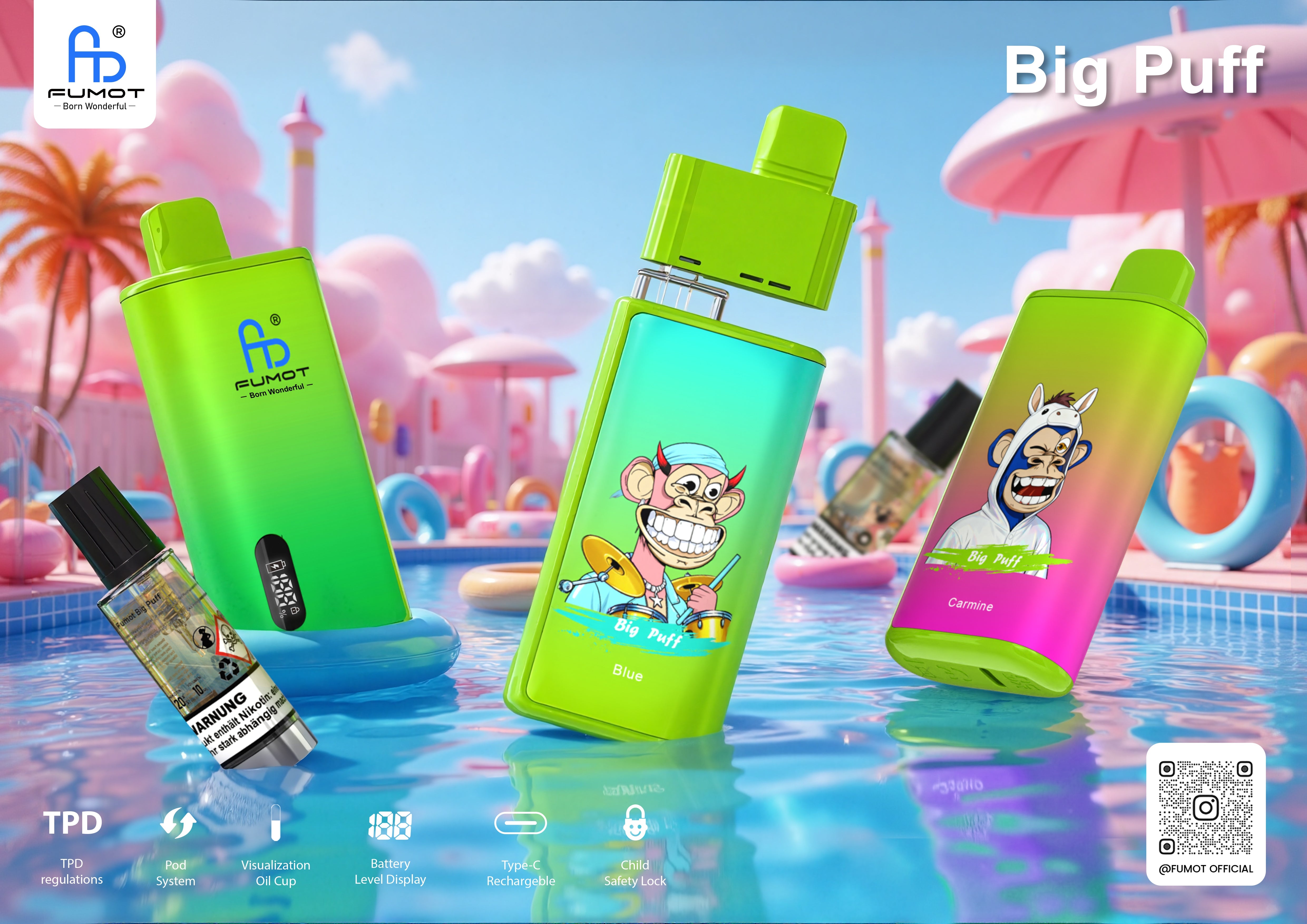 vampire vape strawberry burst RandM Tornado Vape 600 - Pink Lemonade Nikotinfrei main image 0