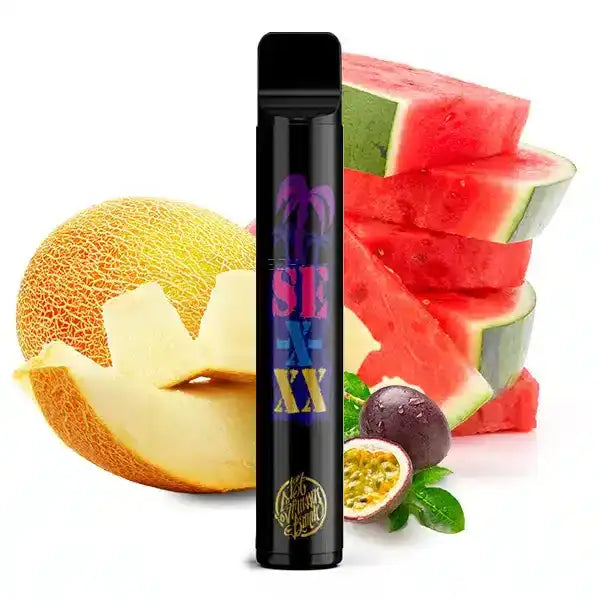 187 SE-X-XX Produktbild mit Honigmelone, Maracuja und Wassermelone im Hintergrund