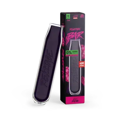 Revoltage Black Mango Nikotinfrei Produktbild mit Vape und Verpackung