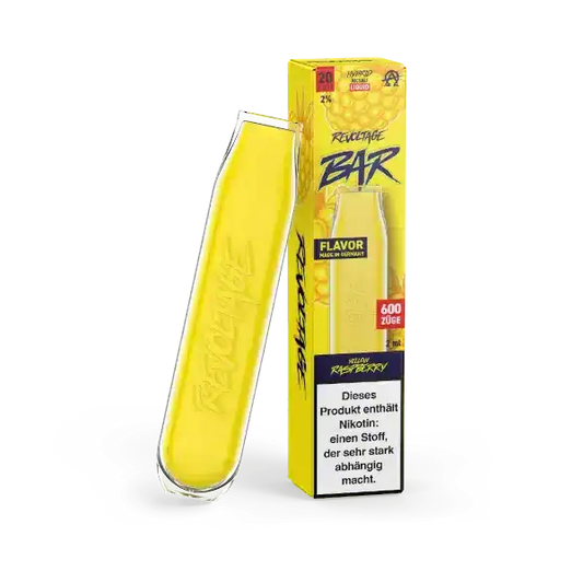 Revoltage Yellow Raspberry Produktbild Vape mit Verpackung