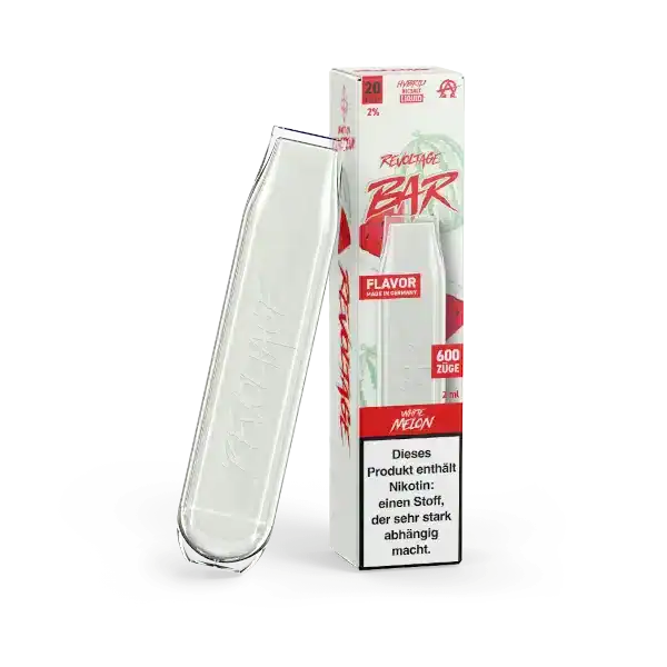 Revoltage White Melon Produktbild Vape mit Verpackung