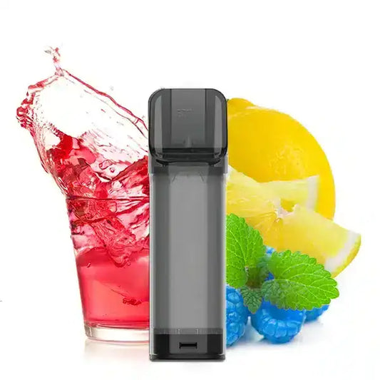 ELFA Blue Razz Lemonade Produktbild mit erfrischender Limonade und blauen Himbeeren im Hintergrund