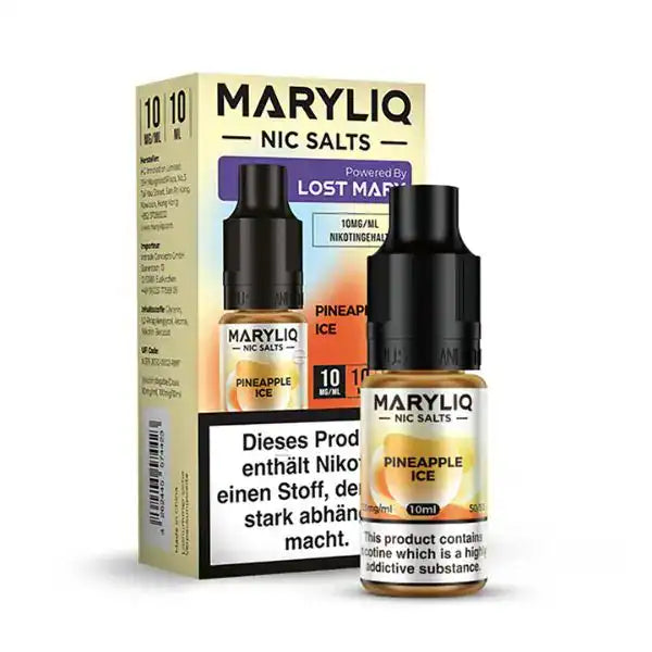 10ml Maryliq Pineapple Ice mit 20 mg/ml nikotinstärke by Elf Bar mit Verpackung.
