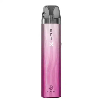 ELF Bar ELFX Vape Pen in schimmerndem Pink, schlankes und elegantes Design mit transparentem Mundstück, ideal für Dampfen unterwegs
