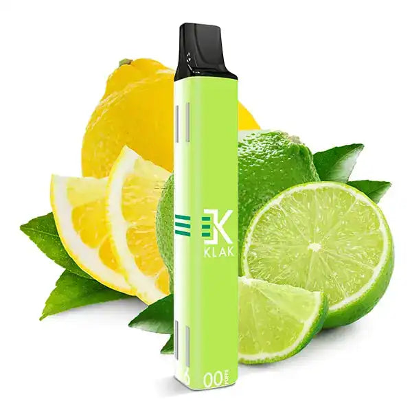 Klik Klak Sour 20mg Produktbild mit Limette und Zitrone im Hintergrund