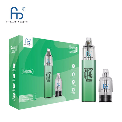 Fumot RandM Tornado Pro Pod Kit Green mit wiederaufladbarem Akku und nachfüllbarem Pod-System für RandM Tornado Pods.