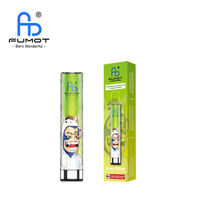 Fumot Tornado Pod Akku Green Yellow Basisgerät für Tornado Pod System mit grün-gelbem Design.