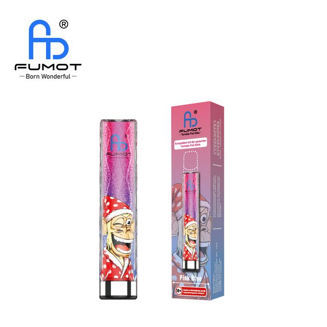 Fumot Tornado Pod Akku in Pink Blue mit Affen-Grafik im Weihnachtskostüm und passender Verpackung. Kompatibel mit der Tornado Pod Serie.