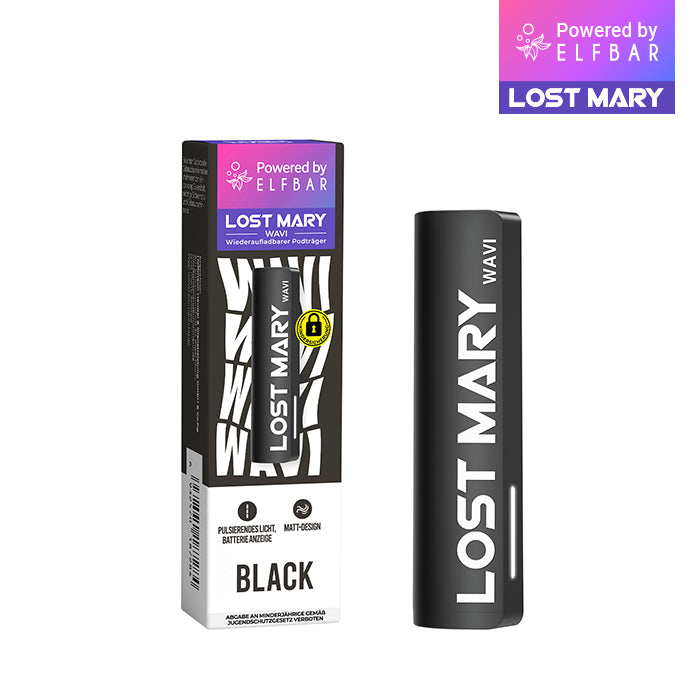Lost Mary Wavi Basisgerät Black wiederaufladbarer Podträger für Lost Mary Wavi Pods mit schwarzem Design.