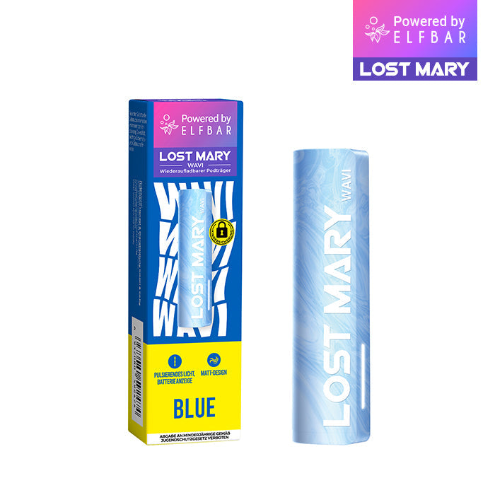 Lost Mary Wavi Basisgerät Blue wiederaufladbarer Podträger für Lost Mary Wavi Pods mit blauem Design.
