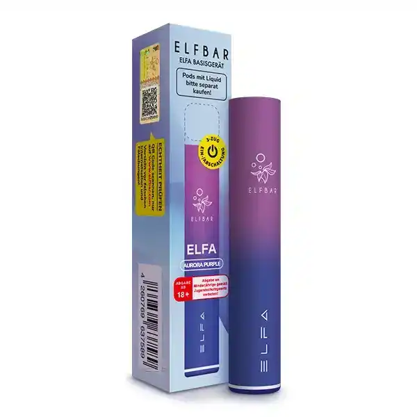 ELFA Basisgerät Aurora Purple Produktbild mit Verpackung