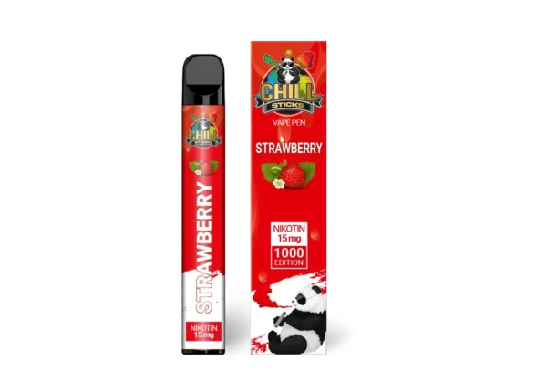 Chillsticks Strawberry Produktbild mit Vape
