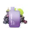 Lost Mary Grape Produktbild mit dem Produkt abgebildet und im Hintegrund frische rote Trauben