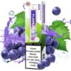 Flerbar Grape Produktbild mit saftigen Trauben im Hintergrund