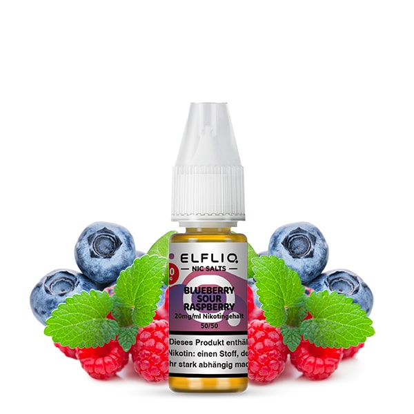 Elfliq Blueberry Sour Raspberry E-Liquid by Elfbar mit dem Geschmack von Blaubeeren und Himbeeren
