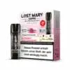 Bild mit Lost Mary Pods Blueberry Sour Raspberry im Hintergrund ist die Verpackung.