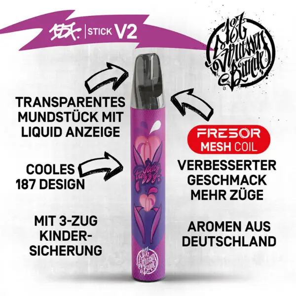 Erlebe mit 187 V2 Juicy Puzzy den süß-fruchtigen Limonade mit unterstützendem Cola-Geschmack bei 20 mg/ml Nikotin. Hochwertiges E-Liquid, das Deine Sinne verzaubert. Bestelle jetzt!