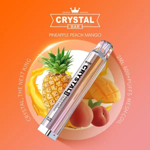 Entdecken Sie jetzt Crystal Bar Pineapple Peach Mango und erleben Sie die köstliche Harmonie von Ananas, Pfirsich und Mango in jedem Atemzug!