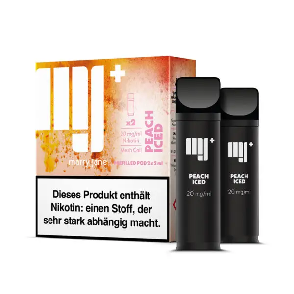 Marry Jane Pods Peach Iced, 2er Pack mit dem Geschmack von Pfirsich