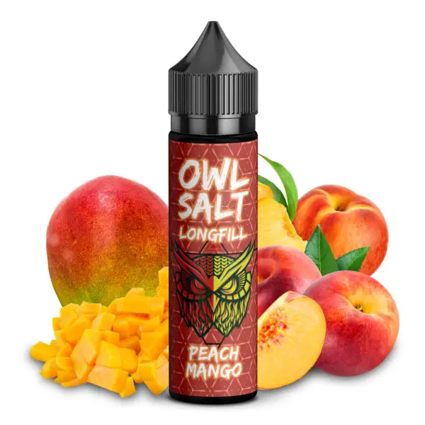 OWL Salt Peach Mango Longfill Aroma – Fruchtiger Genuss in Perfektion! Gönnen Sie sich diesen außergewöhnlichen Genuss und lassen Sie sich von der Verbindung der Aromen verzaubern – Ihr fruchtiges Dampferabenteuer beginnt hier!