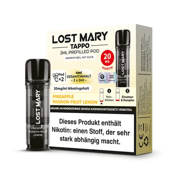 Lost Mary Tappo Pods Pineapple Passionfruit Lemon