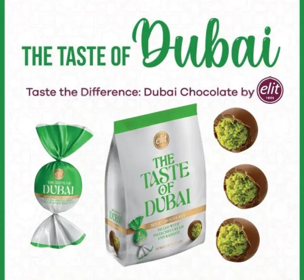 Elit Dubai Schokobons, Pralinen mit Pistazien und Kadayif Füllung, jetzt Dubai Schokoladen Schokobons probieren!