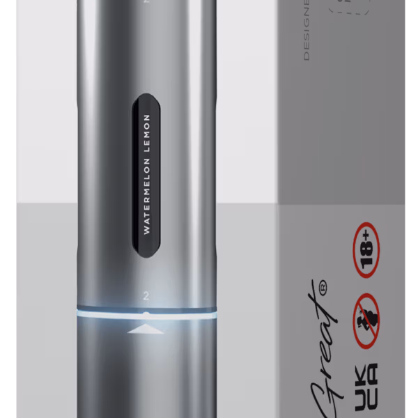 IVG Air 4 in 1 Basisgerät Silver: Silberner Vape-Pen mit austauschbaren Pods, verpackt in einer weißen und grauen Schachtel mit "4in1"-Aufdruck und Nikotinwarnhinweis.