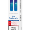 IVG Air Pods Blue Raspberry Ice – 20 mg/ml: Weiße Packung mit blauen Pods, 20mg Nikotin, Blue Raspberry Ice, Nikotinwarnung.
