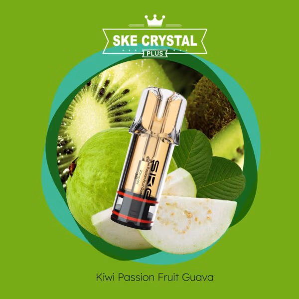 Crystal Plus Pod Kiwi Passion Fruit Guava – 20 mg/ml mit tropischem Fruchtgeschmack, kompatibel mit SKE Crystal Plus Akku, ideal für intensives Dampfen mit Nikotinsalz