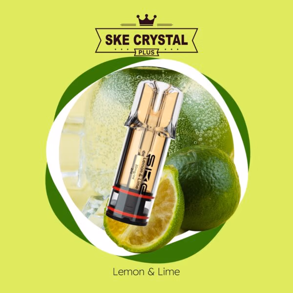 Crystal Plus Pod Lemon & Lime – 20 mg/ml mit frischem Zitronen-Limetten-Geschmack, kompatibel mit SKE Crystal Plus Akku, intensives Dampferlebnis mit Nikotinsalz