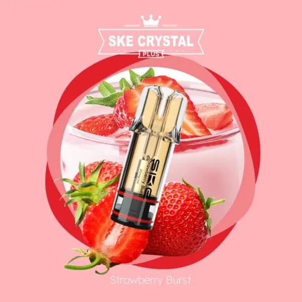 Crystal Plus Pod Strawberry Burst – 20 mg/ml mit intensivem Erdbeeraroma, kompatibel mit SKE Crystal Plus Akku, ideal für fruchtiges Dampfen mit Nikotinsalz