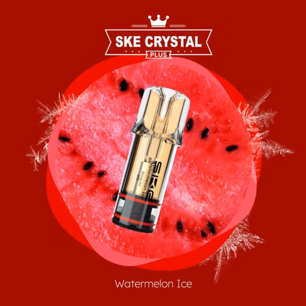 Crystal Plus Pod Watermelon Ice – 20 mg/ml mit frischem Wassermelonen- und Mentholgeschmack, vorgefüllter Einwegpod, kompatibel mit SKE Crystal Plus Akku