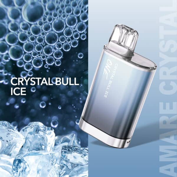 Amare Crystal One Einweg E-Zigarette – Geschmack Crystal Bull Ice mit dem typischen Energy-Drink-Aroma und einer kühlen Ice-Note für ein belebendes Dampferlebnis