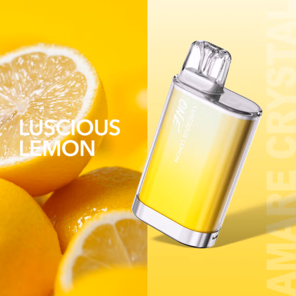 Amare Crystal One Einweg E-Zigarette – Geschmack Luscious Lemon mit intensivem Zitronenaroma und einer erfrischenden Zitrusnote für ein spritziges Dampferlebnis