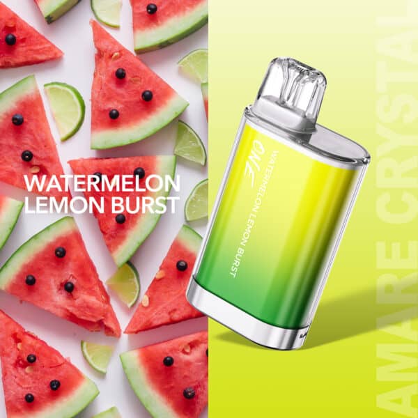 Amare Crystal One Einweg E-Zigarette – Geschmack Watermelon Lemon Burst mit fruchtiger Wassermelone und spritziger Zitronennote für ein erfrischendes Dampferlebnis