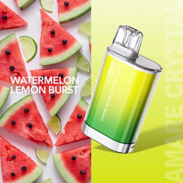 Amare Crystal One Einweg E-Zigarette – Geschmack Watermelon Lemon Burst mit fruchtiger Wassermelone und spritziger Zitronennote für ein erfrischendes Dampferlebnis