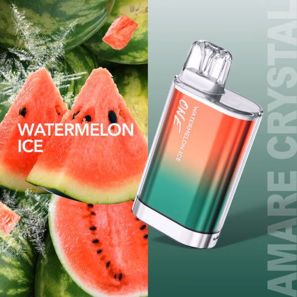 Amare Crystal One Einweg E-Zigarette – Sorte Watermelon Ice mit saftigem Wassermelonen-Geschmack und kühler Ice-Note