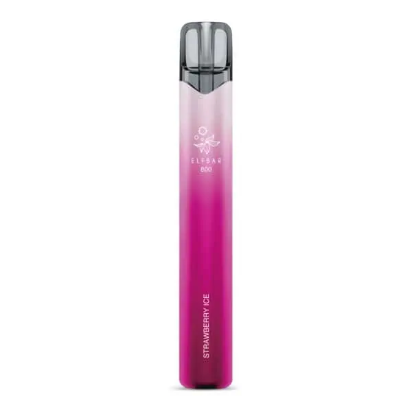 ELFBAR 800 Strawberry Ice Einweg E-Zigarette ohne Verpackung – kräftiger pink-violetter Farbverlauf, 800 Züge, kühles Erdbeeraroma mit Ice-Effekt, 20 mg/ml Nikotin