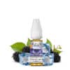 Produktvisualisierung von **Elfliq Blackberry Ice** – Nikotinsalz-Liquid mit 10 mg/ml Nikotingehalt (50PG/50VG). Im Vordergrund sind Eiswürfel und frische Brombeeren zu sehen, die die erfrischend-fruchtige Geschmackskomposition symbolisieren.
