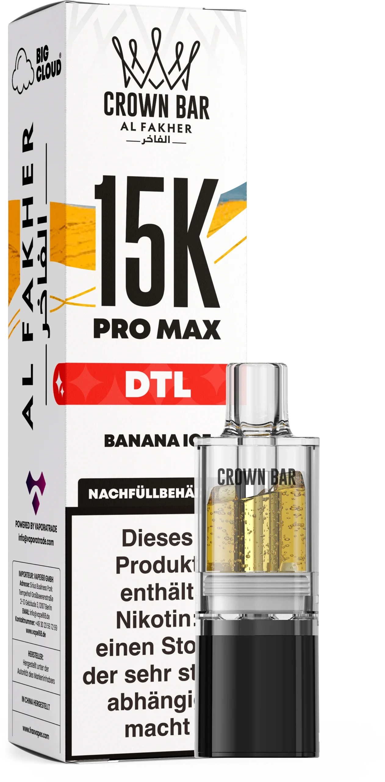 Al Fakher 15K Pro Max DTL Pod – Banana Ice 6 mg Nikotin