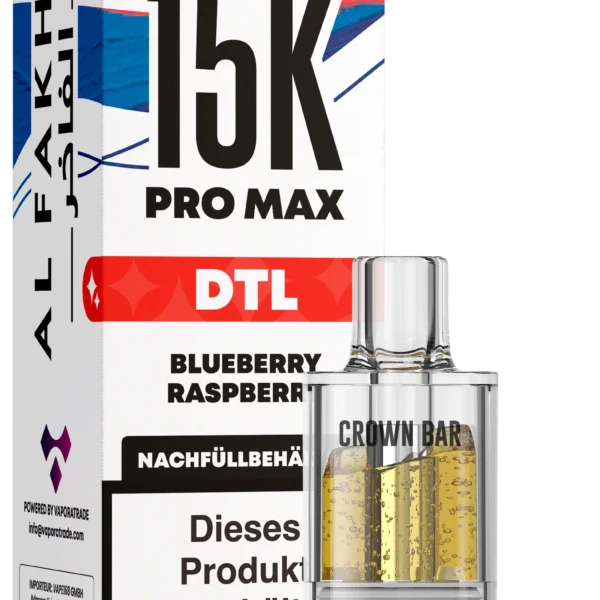 Al Fakher 15K Pro Max DTL Pod – Blueberry Raspberry 6 mg Nikotin