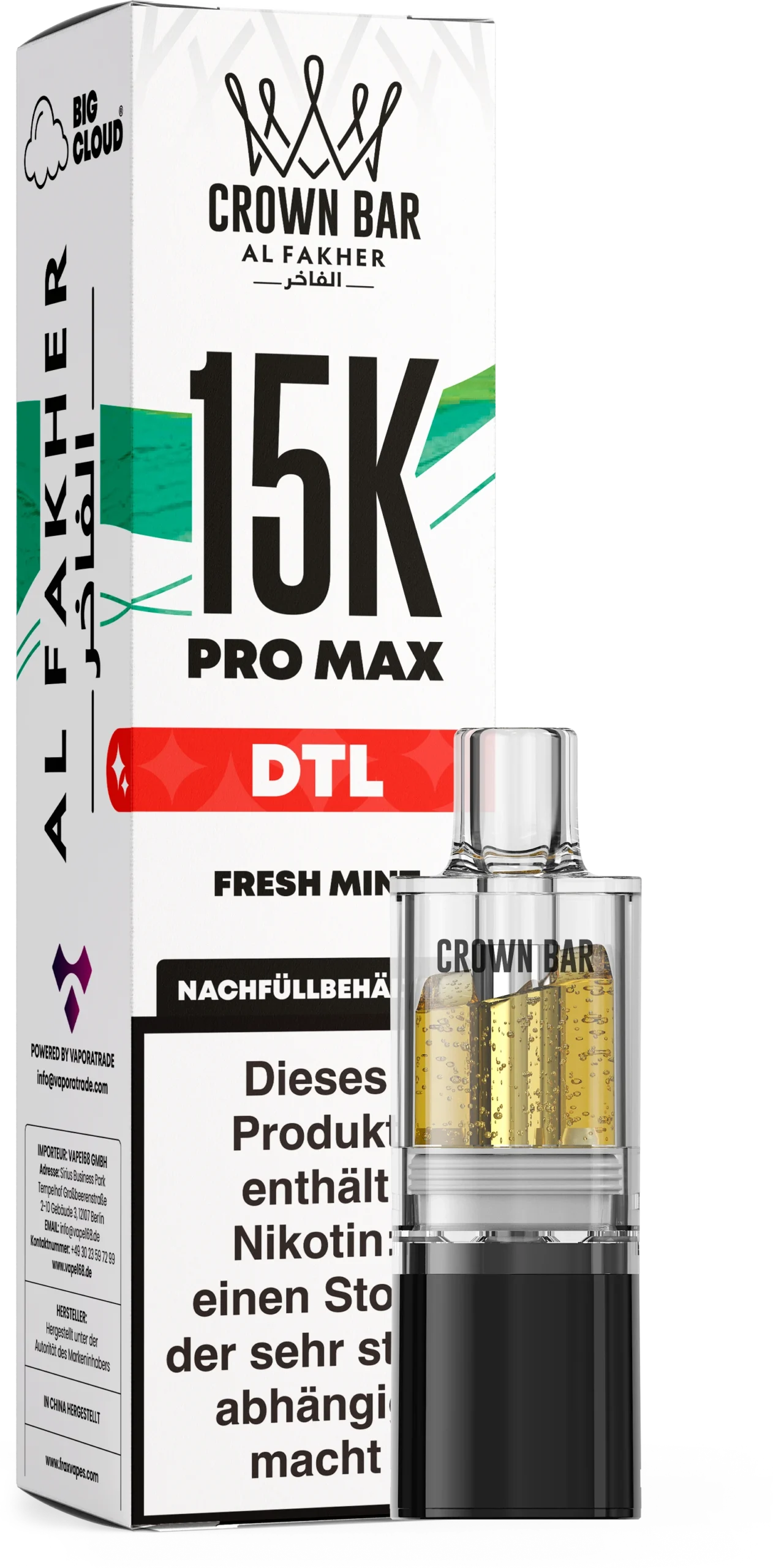 Al Fakher 15K Pro Max DTL Pod – Fresh Mint 6 mg Nikotin