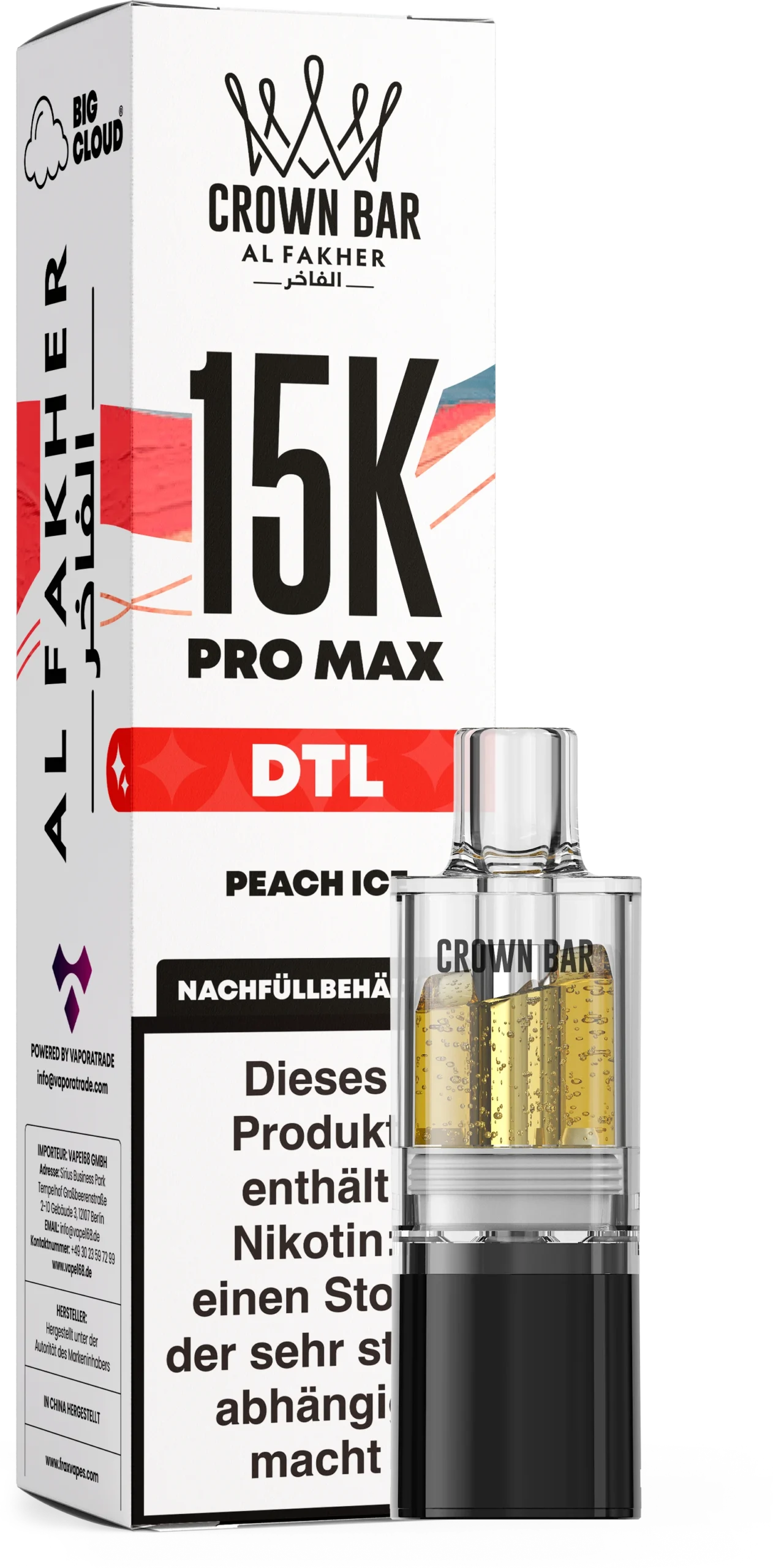 Al Fakher 15K Pro Max DTL Pod – Peach Ice 6 mg Nikotin