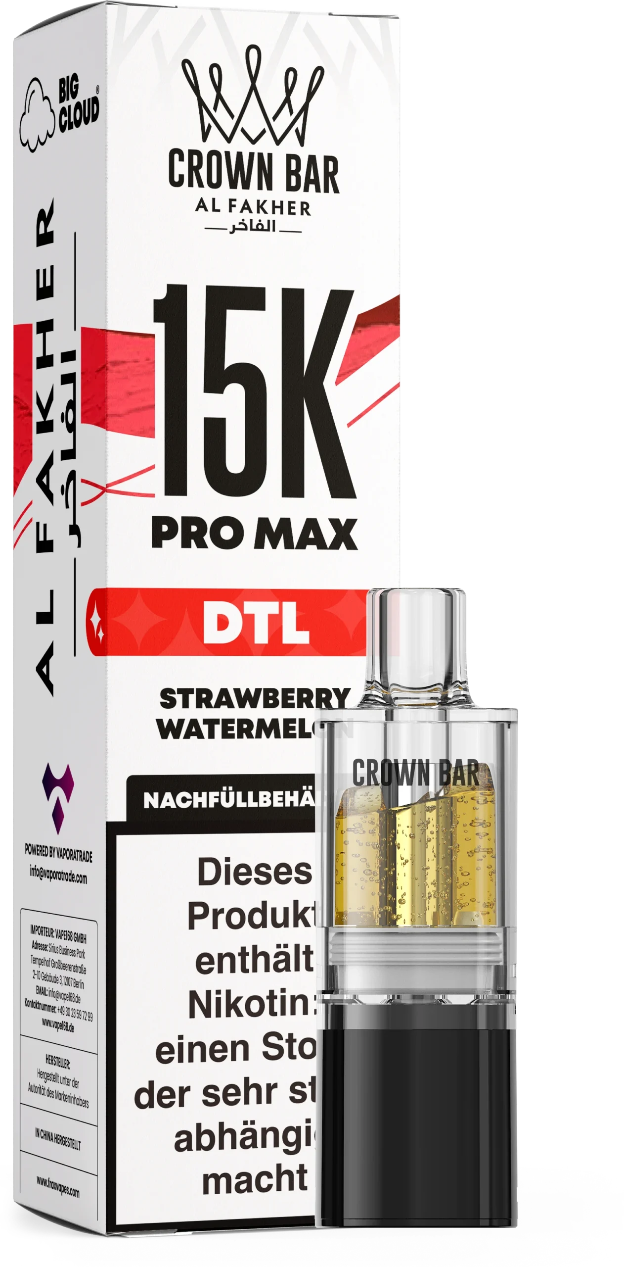 Al Fakher 15K Pro Max DTL Pod – Strawberry Watermelon 6 mg Nikotin